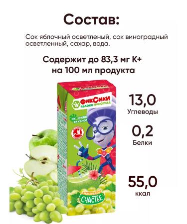 A little happiness Grape juice children 200 ml packaging 27 pcs with a tube - Buy Online on GoSupps.com