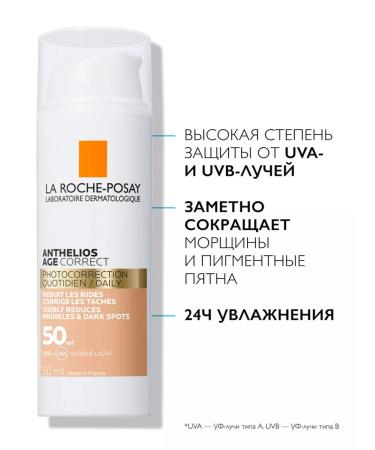 LA Roche-Posay Anti -aging SS face cream SPF 50 PPD 19 Anthelios - Buy Online on GoSupps.com