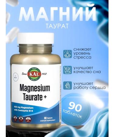 KAL Magnesium TaURATE+ 400MG magnesium dietary supplies 90 tablets