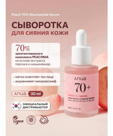 Anua Facial serum with niacinamide and peach