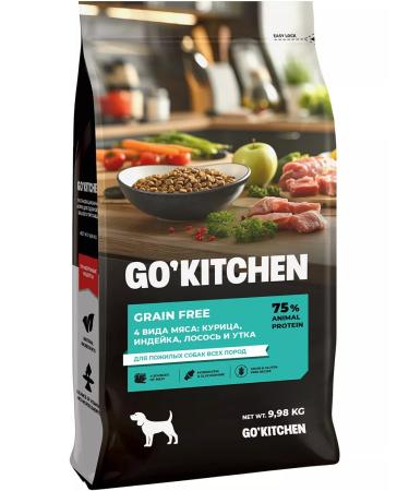 GO KITCHEN Dry food for elderly dogs four types of meat 9.98 kg - Buy Online on GoSupps.com