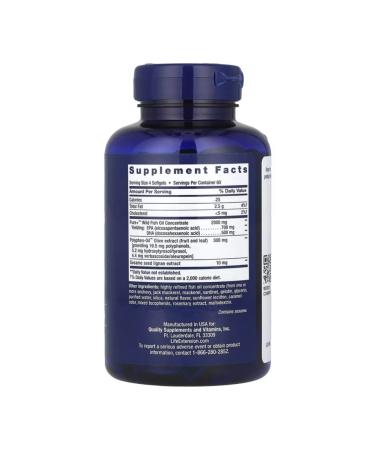 Life extension Omega-3 fish oil Super Omega-3 EPA DHA 240 capsules - Buy Online on GoSupps.com