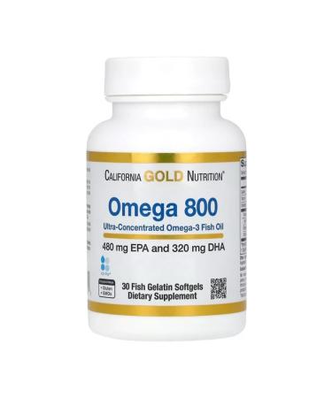 California Gold Nutrition Omega 800 fish oil 1000 mg 30 capsules