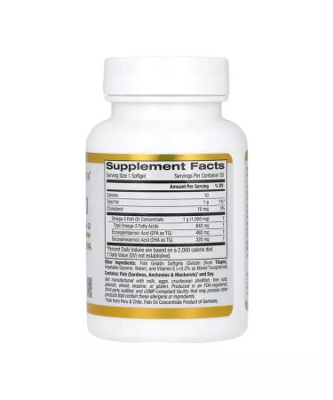 California Gold Nutrition Omega 800 fish oil 1000 mg 30 capsules - Buy Online on GoSupps.com