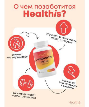 HealthIs L carnitine 900 mg sports fat burner - Buy Online on GoSupps.com
