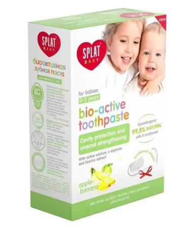 SPLAT Toothpaste Children's Baby from 0-3 years old apple and banana 40 ml - Buy Online on GoSupps.com