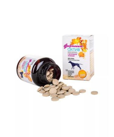 Farmavit Active Vitamins for dogs of medium and large rocks 120Tab - Buy Online on GoSupps.com