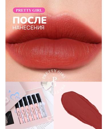PrettyGirl Set of matte lipstick for lips 6 pcs - Buy Online on GoSupps.com