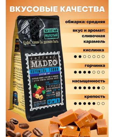 Ground coffee caramel Toffi Madeo 200 g 100% Arabica - Buy Online on GoSupps.com