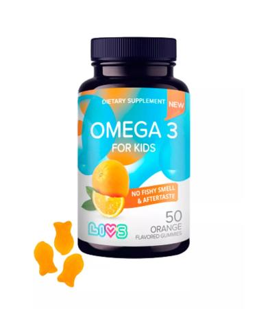 LIVS omega-3 for children with an orange taste 50 pcs-2Up - Buy Online on GoSupps.com