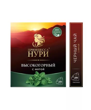 Princess Nuri Black tea high -circuit with mint in bags 100 pcs