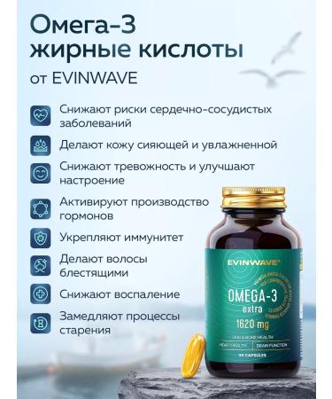 EVINWAVE Omega 3 capsules Norwegian fish oil - Buy Online on GoSupps.com