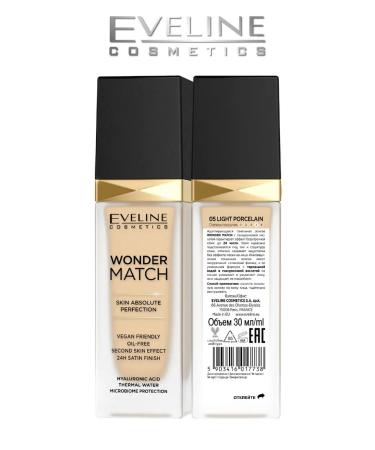 EVELINE Tonal base Wonder Match 05 Light Porcelain 30ml - Buy Online on GoSupps.com
