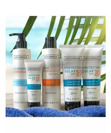 NATURNUA Sunscreen for the face and body of SPF50 with a touch of 60g - Buy Online on GoSupps.com