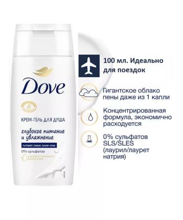 Dove Cream-gel shower power and moisturizing 100 ml on a plane - Buy Online on GoSupps.com