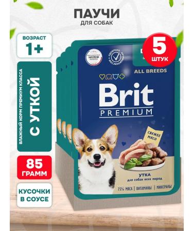 Brit Wet feed Premium for dogs duck in sauce 85 g 5 pcs
