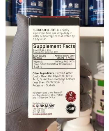 Kirkman Labs Mycelized vitamin a micellar vitamin A in drops - Buy Online on GoSupps.com
