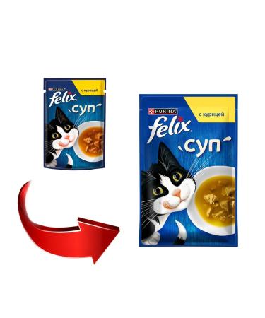 FELIX Feed moist soup for cats chicken sauce 48 g 8 pcs - Buy Online on GoSupps.com