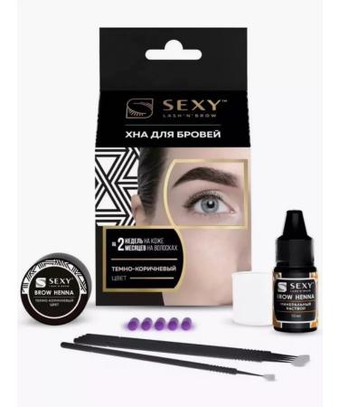 Leo's Henna for staining eyebrows dark brown 5 capsules