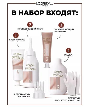 L'OREAL PARIS Hair dye without ammonia Loreal Excellence Nudes 8u - Buy Online on GoSupps.com