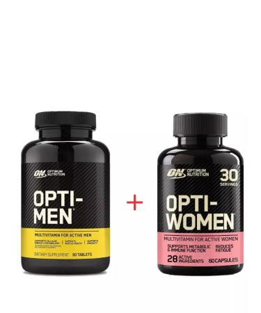 Optimum Nutrition Mix On Opti Vitamins for women and men 90 and 60 USA table