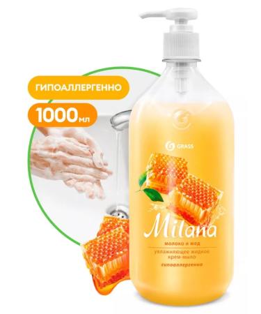 GRASS Liquid soap moisturizing milana milk and honey 1l - Buy Online on GoSupps.com