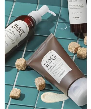 Skinfood Foam-scrub Black Sugar Perfect Scrub Foam 180 grams - Buy Online on GoSupps.com