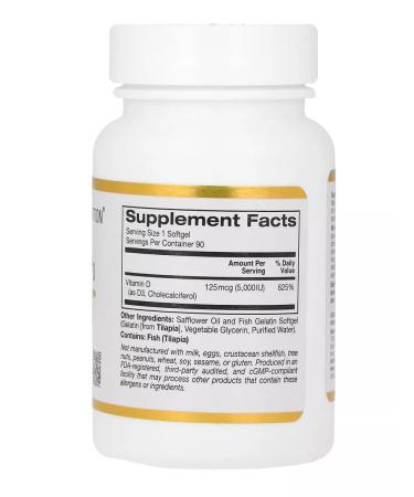 California Gold Nutrition Vitamin D3 5000MO Vitamin D3 5000IU - Buy Online on GoSupps.com
