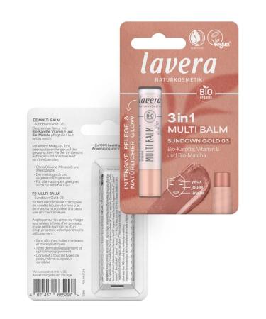 Lavera Natural tinted lip balm 03 gold sunset - Buy Online on GoSupps.com