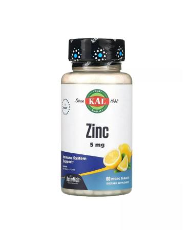 KAL Zinc zinc with lemon taste 5 mg 60 tablets - Buy Online on GoSupps.com