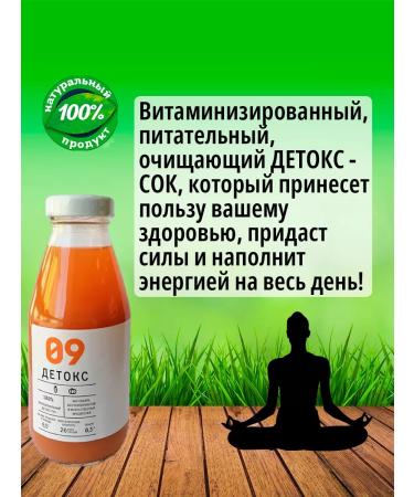 Tikhvin district Detox juice without sugar No. 09 proper nutrition 9 pcs 0.3 liters - Buy Online on GoSupps.com