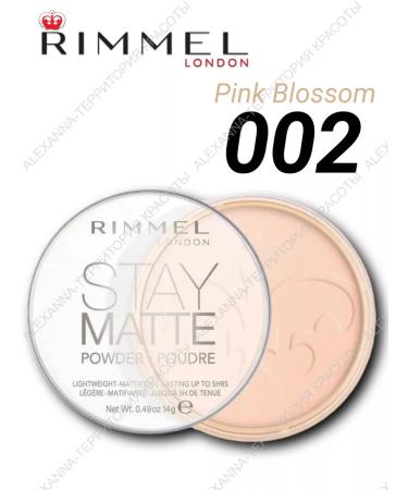 Rimmel Facial powder Stay Matte tone 002 Pink Blossom 14g