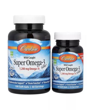 Carlson Labs Super Omega-3 omega 3 1200 mg 130 pcs
