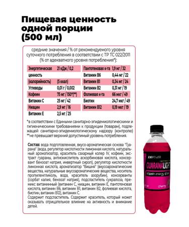 XXIPower Energy drink without sugar guaran 500 ml 6 pcs - Buy Online on GoSupps.com