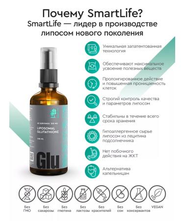 SmartLife Glutation Liposomal 100 ml for beauty and youth 3 pcs - Buy Online on GoSupps.com