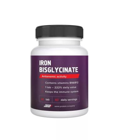 PROTEINCOMPANY Iron vitamins Helat bisglcinate 60t from anemia - Buy Online on GoSupps.com