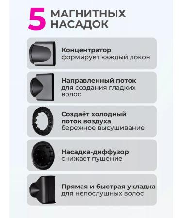 Eastern Hair hair dryer Powerful with nozzles 5 in 1 - Buy Online on GoSupps.com