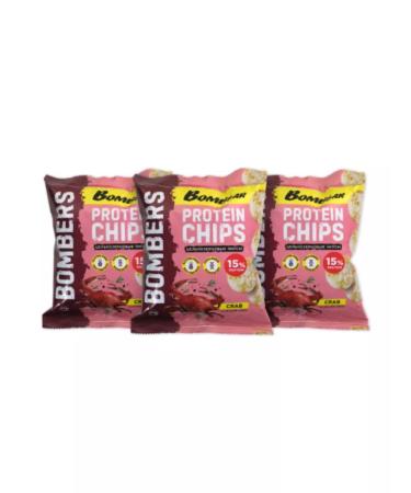 3pcs bombbar whole -grain chips with a taste of crab 50 g