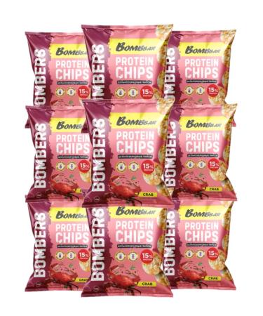 10pcs bombbar chips whole grain with taste of crab 50 g