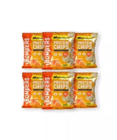 6pcs bombbar whole -grain chips with taste delicate cheese 50 g