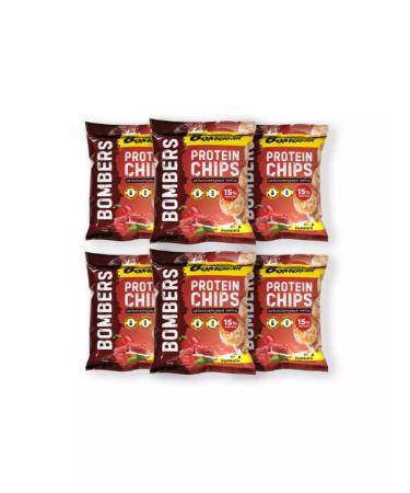 6pcs bombbar whole -grain chips with the taste of paprika bacon 50g