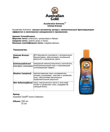 Australian Gold Accelerator EXTREME tan cream in solarium 250 ml - Buy Online on GoSupps.com
