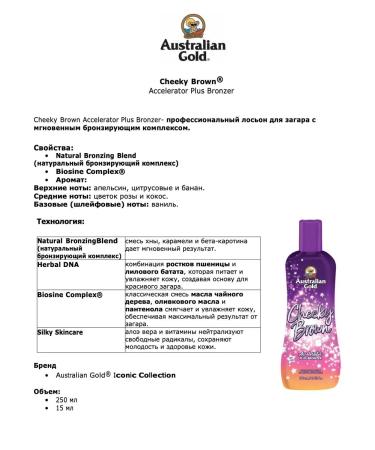 Australian Gold Cheeky Brown Zagar cream in a solarium 250 ml - Buy Online on GoSupps.com