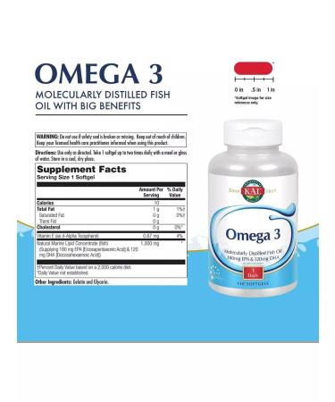 KAL Omega 3 1000 mg 120 caps - Buy Online on GoSupps.com