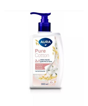 Aura Liquid soap 2B1 "Pure Cotton" cotton-red milk 300 ml
