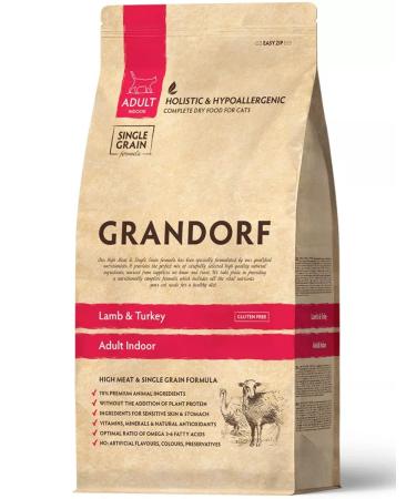 Grandorf Dry food for domestic cats lambs and turkey 2kg - Buy Online on GoSupps.com