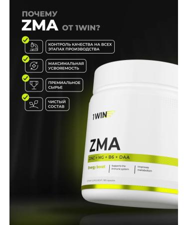 1WIN ZMA Zinc + Magnesium B6 + D-Asparaginic acid 180 caps - Buy Online on GoSupps.com