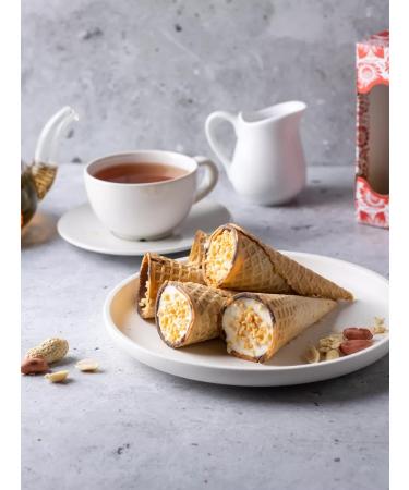 SWEETS OF THE VOLGA REGION Cookies Waffle horn with souffli and arachis 2pc x 350g - Buy Online on GoSupps.com