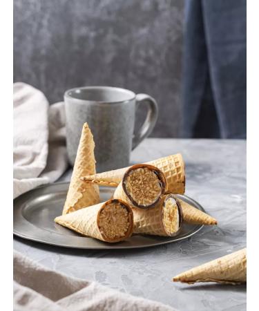 SWEETS OF THE VOLGA REGION Cookies Waffle horn with souffli and arachis 2pc x 350g - Buy Online on GoSupps.com