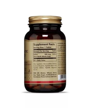 Solgar iodine made of brown algae and iodide potassium 250 tab - Buy Online on GoSupps.com